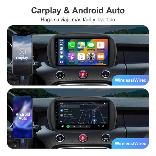 Estreo Carplay Cmara Para Fiat 500x 2016-2022 Gps Wifi Bt Foto 4