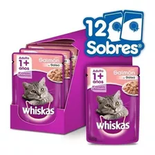 Alimento Whiskas 1+ Whiskas Gatos S Para Gato Adulto Todos Os Tamanhos Sabor Salmão Ao Molho Em Saco De 85g