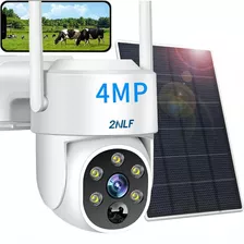 2nlf® Solar Cámara De Seguridad 4mp Hd Wifi Ptz Con Baterías