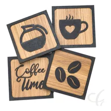 Quadros Decorativos Cantinho Do Café Cozinha 3d Kit Com 4