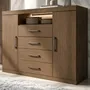 Cômoda Gaveteiro 2 Portas 4 Gavetas Com Nichos Santos Andirá Havana Master Design Quarto Closet Moderno Cor Jatobá