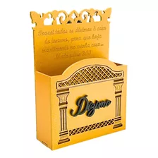 Porta Envelope Templo Israel Dourado Dízimos E Oferta 18cm