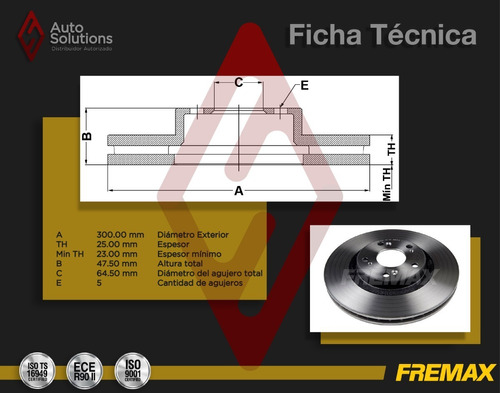 2 Discos De Freno (d) Acura Csx 2007-2010 (300mm) Foto 2