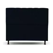 Cabeceira Gabriela Cama Box Casal 195 Cm Suede Azul Marinho