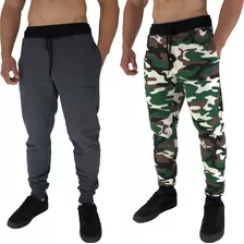 Kit 2 Calças Masculina Moletom Jogger Swag Roupas Academia