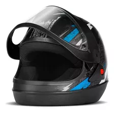 Capacete Super Sport Moto Preto/azul 58