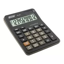 Calculadora Ecal Tc 61 Escritorio 12 Digitos Pila Fn Volver Color Negro