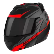 Capacete Para Moto Fechado Robocop Articulado Viseira Fume