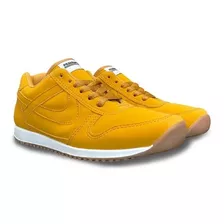 Tenis Panam Casuales Tipo Gamuza Color Ocre