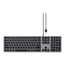 Teclado Satechi Metallic Series Aluminum Wired Usb Keyboard Qwerty Inglés Us Color Space Gray