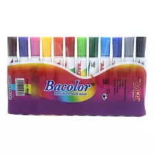 Marcador Grueso Lavable Bacolor Con 12 Colores Base Agua