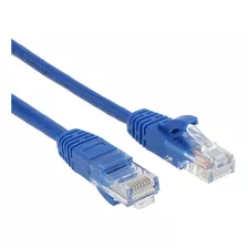 Cabo De Rede Rj45 Montado 10m P/ Internet Lan Azul Cat5e