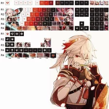 Teclas De Anime Genshin Impact Pbt Cherry Para Teclado Mecán