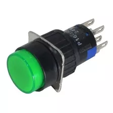 Botão 16mm 2 Rev Led 24v Verde P16ir - Metaltex (i)