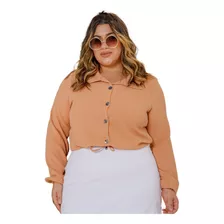 Camisa Blusa Manga Longa Bulfante Plus Duna G1 - Eduarda