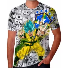 Camiseta Brasil 2022 Dragon Ball Super Goku Copa