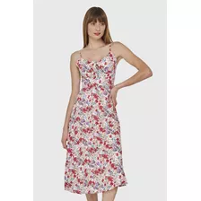 Vestido Floral Nudo Blanco Nicopoly