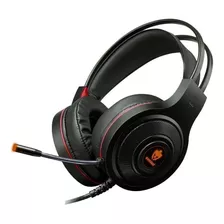 Fone De Ouvido Over-ear Gamer Evolut Têmis Eg301 Preto E Vermelho Com Luz Led