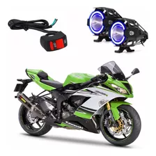 Farol De Milha Angel Eye U7 Azul Moto Ninja Zx 6r 636cc 2005