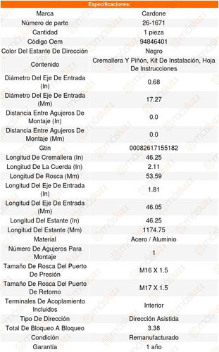 Cremallera Direccion Hidraulica Geo Prizm Base 1990 Al 1992 Foto 5