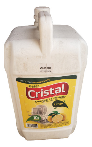 Detergente Cristal Lavavajilla X 10 Lt Cristal Limon 