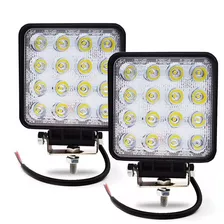 Kit 2 Farol Led Milha Longo Alcance Jeep Trilha Caminhão 48w