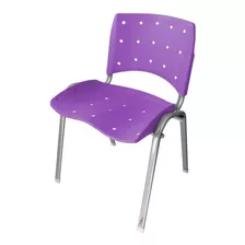 Cadeira Empilhável Lilás Anatômica Kit 10 Ultra Móveis