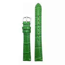 Correa De Croco Grano De Calidad Verde Piel Autentica 14 Mm