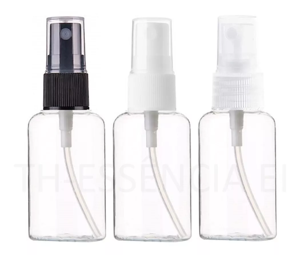 50 Frascos Plástico Pet Oval 30ml Válvula Spray Para Perfume