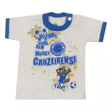 Camisa Com Manga Infantil Torcedor Cruzeiro Branco E Azul