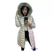 Maxi Puffer Metalizada Campera Importada Abrigadas Mujer