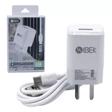 Cargador Tipo-c Rápido De Pared 220v+cable Usb Ibek Boxed Color Blanco