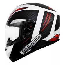 Casco Para Moto Yohe Y966-18#b - Blanco Rojo