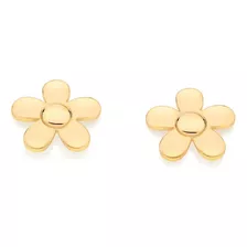 Brincos Formato Flor Folheado A Ouro 18k Rommanel 527108 Cor Dourado