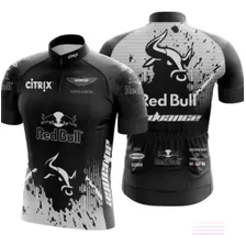 Blusa Para Andar De Bike Red Bull Dry Fit Uv Com Bolsos