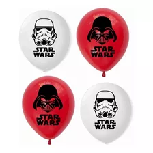 Bexiga Star Warss Branco E Vermelho 20 Unidades 