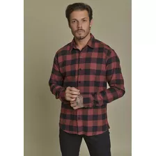 Camisa Xadrez Flanelada Vermelho Com Recortes Dialogo Jeans 