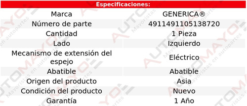 Un Espejo Izquierdo Elect Genrica Laguna 2003-2006 Foto 2