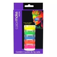 Tinta Facial Color Make Neon Fluor 5 Cores Maquiagem Rosto