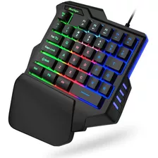 Teclado Gamer De Una Mano Rgb Cable Usb Bluefinger Ergono...