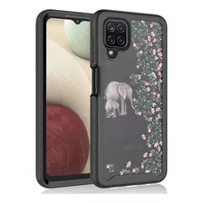 Funda Para Samsung Galaxy A12 - Elefante/flores Rosas