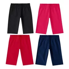 Kit 2 Bermudas Ciclista Cotton Infantil Meninas 4 Ao 16 Kyly