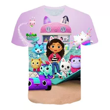 Camiseta Infantil Kawaii Cute Gabbys Dollhouse Com Estampa I
