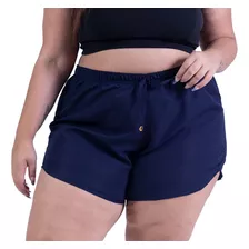 Bermuda Plus Size Feminina Soltinha Short Praia Tactel