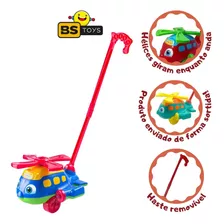 Brinquedo Aviaozinho De Empurrar E Puxar Colorido Bs Toys