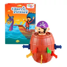 Jogo Barril Pula Pirata Brinquedo Infantil Grande 18 Peças 