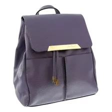 Pierre Cardin Morado Cuero Clásico Mediano Moda Mochila Para