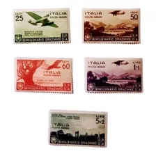 Serie 5 Estampillas Italia 1936 Aerea Horacio Yt. 91-95