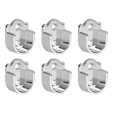 6pcs Zinc Alloy Wardrobe Closet Rod Bracket, Shower Cur...