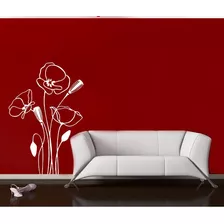 Vinilo Pared Flores Lineas Wall Sticker